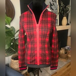 Authier 1910 Red Plaid Wool Blend Jacket